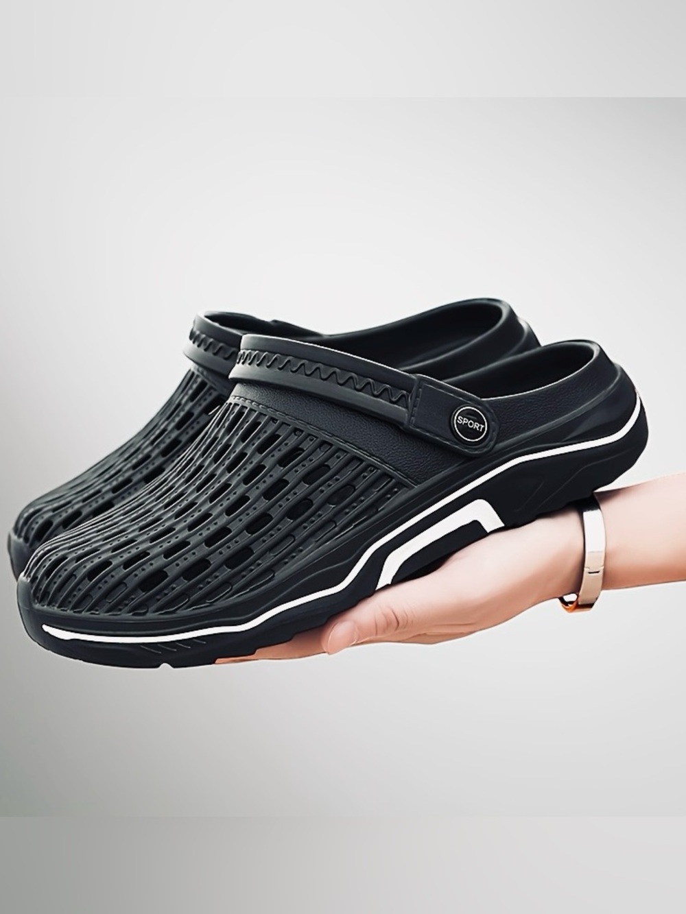 UNISEX Black & White Slip-On Clog Sandals like CROCS - Men’s & Women’s Shoes